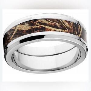 Mabohity Unisex Stainless Steel Camo Ring in Size 6 NIB